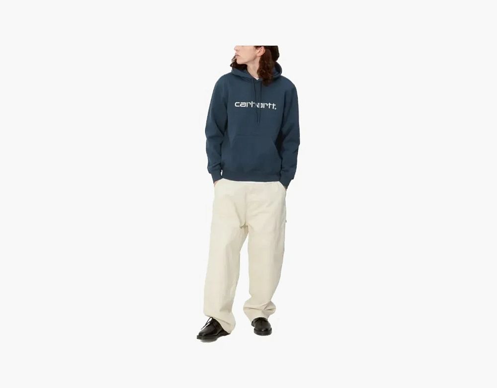 Carhartt WIP Script Logo Hoodie Blue