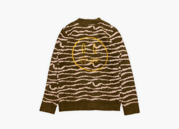Drew House Sketch Mascot Squiggle Cardigan Olive Ivory  Drew House Sketch Mascot Squiggle Cardigan Olive Ivory