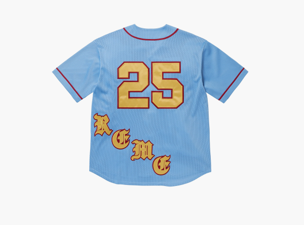 Supreme Old English Baseball Jersey Light Blue  Supreme Old English Baseball Jersey Light Blue