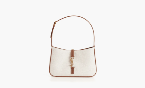 Saint Laurent Le 5 À 7 Canvas Shoulder Bag Grey/Brick 