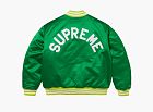 Supreme x Mitchell & Ness Satin Varsity Jacket Green