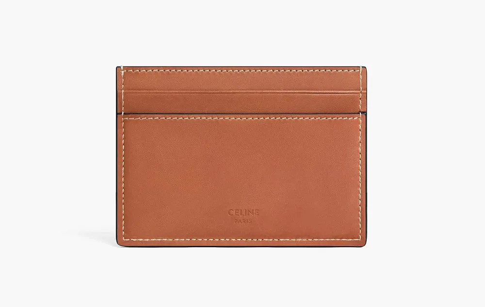 Celine Card Holder Natural Calfskin Tan