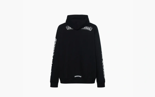 Chrome Hearts Logo Printed Cotton Hoodie Black 