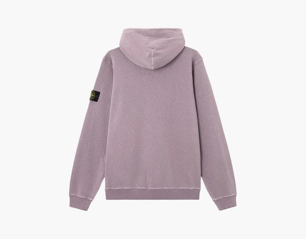 Stone Island Malfile Fleece Hooded Sweatshirt Pearl Grey