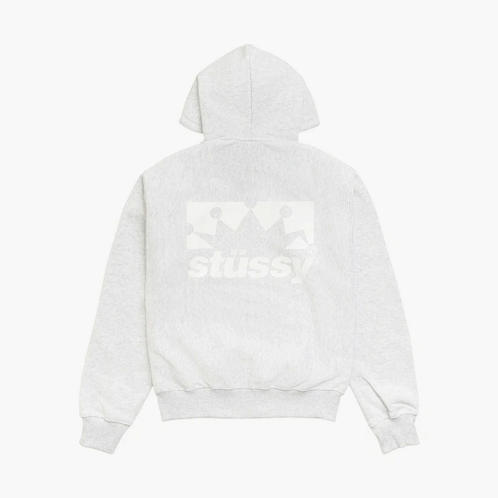 Stussy Box Crown Zip Hoodie Ash Heather