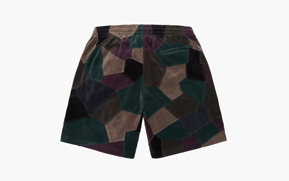 Supreme Patchwork Velour Short Dark Navy