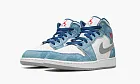 Air Jordan 1 Mid GS French Blue Fire Red