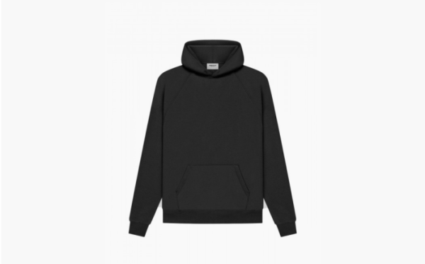 Fear of God Essentials SS21 Pull-Over Hoodie Stretch Limo Logo Black 