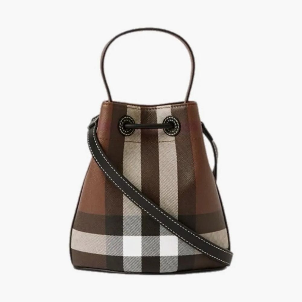 Burberry Mini TB Bucket Bag Dark Birch Brown