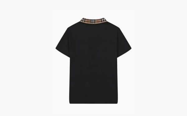 Burberry Check Trim Cotton T-shirt Black 
