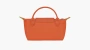 Longchamp Le Pliage Green Handle Pouch Orange Carrot 