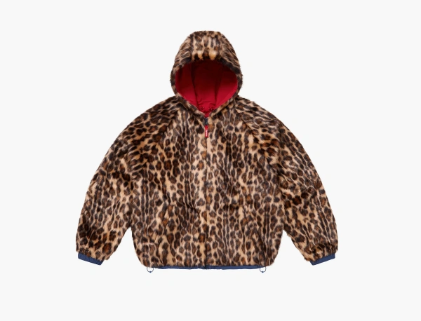 Supreme Faux Fur Reversible Hooded Track Jacket  Red 