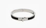 Hermès Plated Metal Enamel Bangles Unisex Silver 