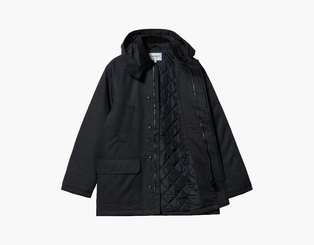Carhartt WIP Hooded Parka Jacket Black