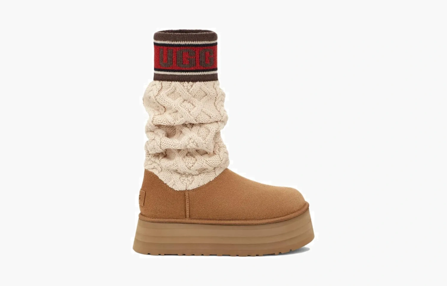 Wmns Classic Sweater Letter Boot 'Chestnut' 