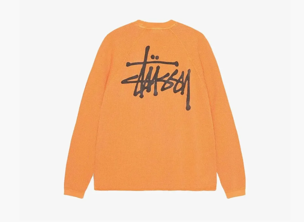 Stussy Raglan Thermal Long-Sleeve Crew Orange