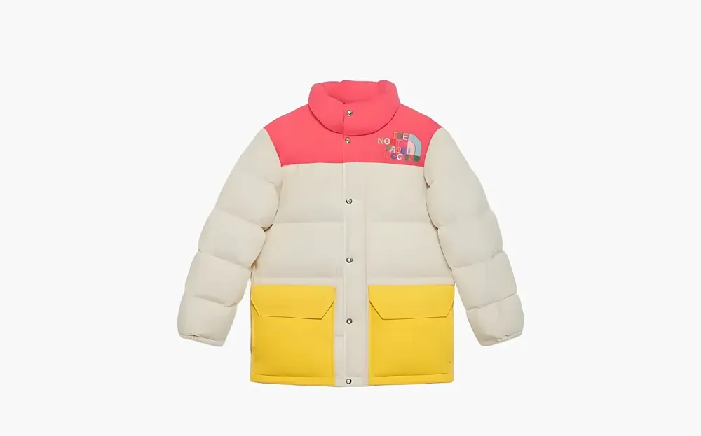 Gucci x The North Face Down Jacket Ivory/Dark Pink/Yellow