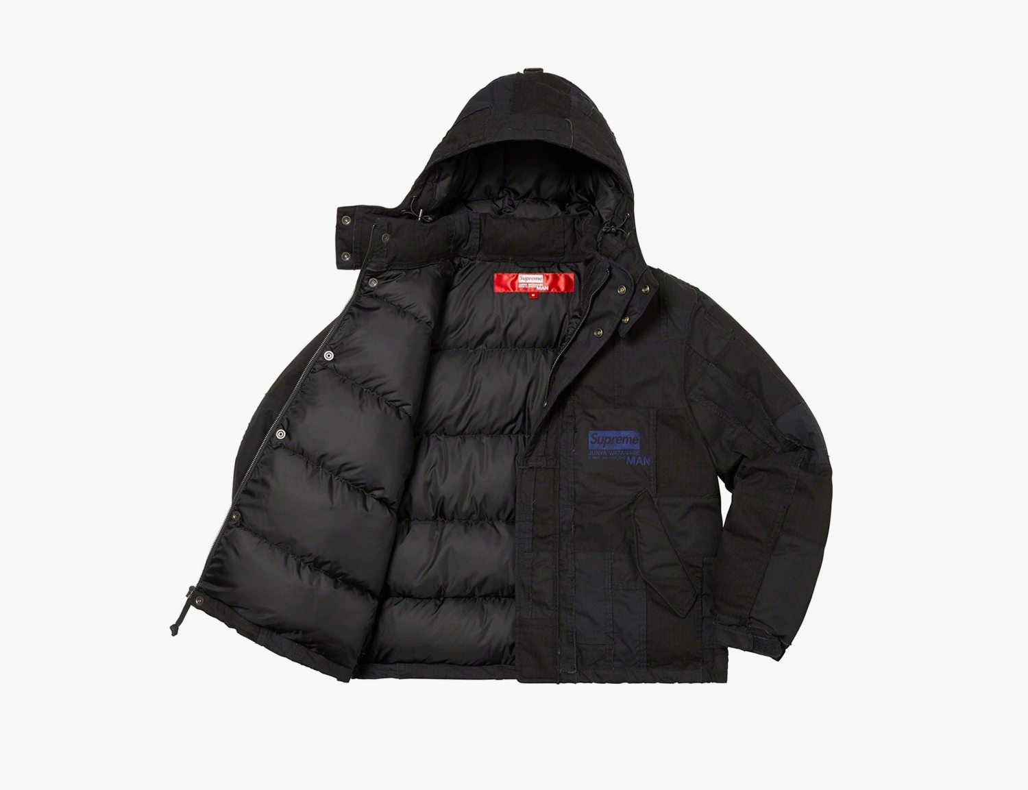 Supreme x Junya Watanabe x Comme des Garçons MAN Patchwork Puffy Jacket Black 
