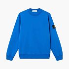 Stone Island Organic Cotton Fleece Crewneck Sweatshirt Bright Blue