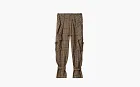 Burberry Check Silk Blend Cargo Trousers Brown