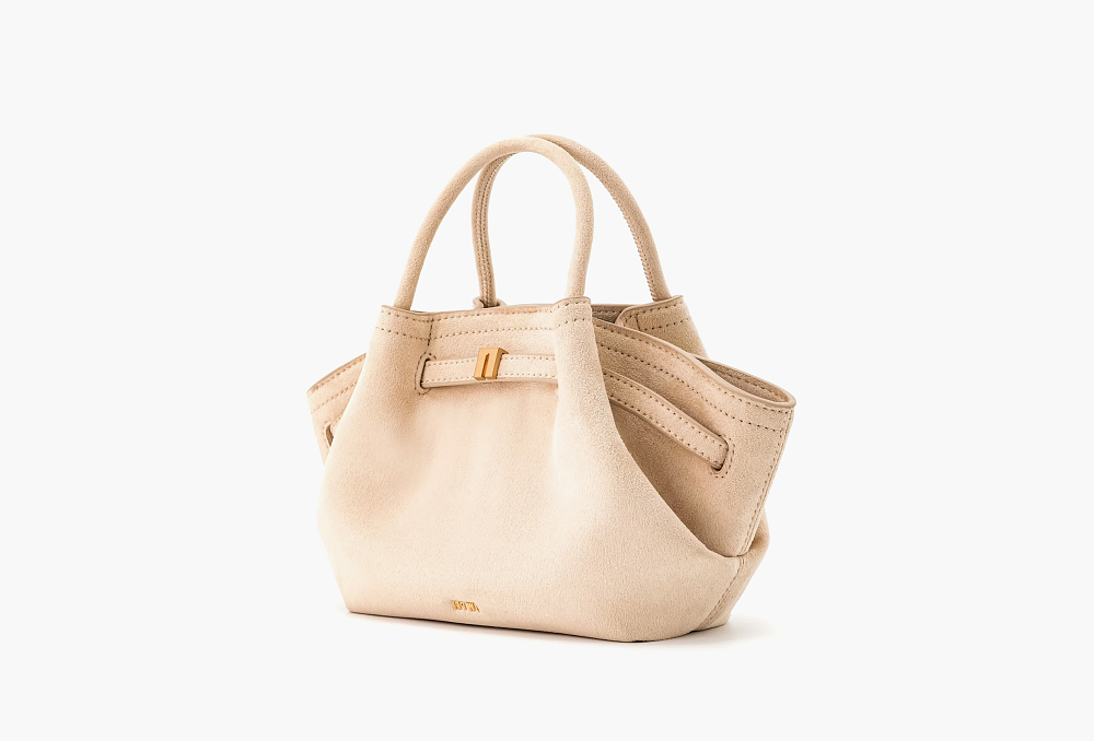 JW PEI Hana Mini Faux Suede Tote Bag Off White