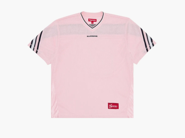 Supreme Jacquard Rib Football Jersey Pink 