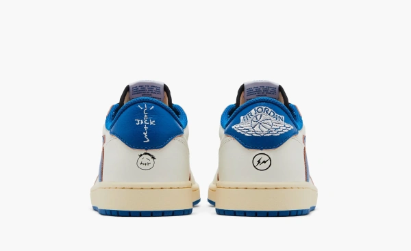 Air Jordan 1 Retro Low OG SP x Fragment Design x Travis Scott Sail Military Blue 