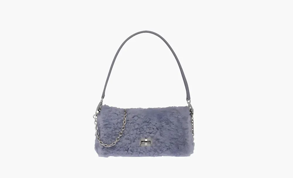 MIU MIU Sheepskin Shoulder Bag In Purple