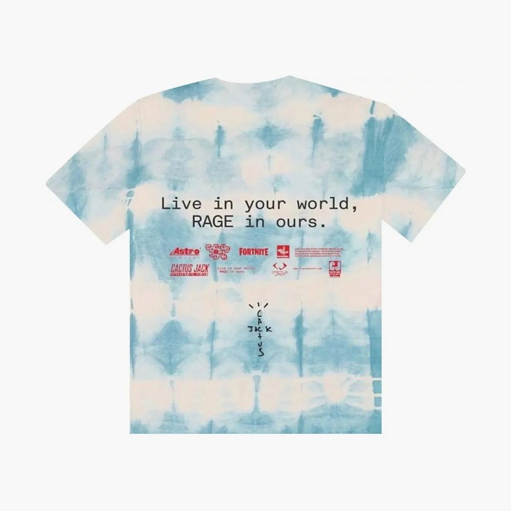 Cactus Jack by Travis Scott x PlayStation The Scotts World Tie Dye T-Shirt Blue/White
