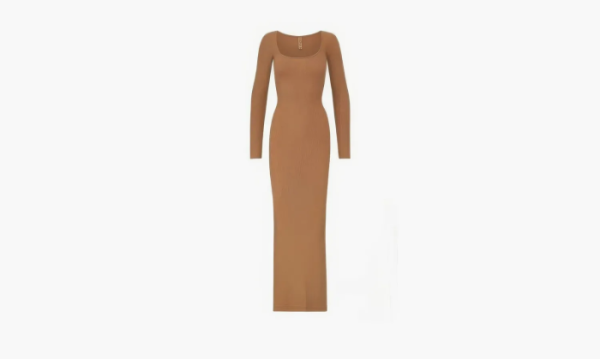 SKIMS Soft Lounge Long Sleeve Dress Light Brown 
