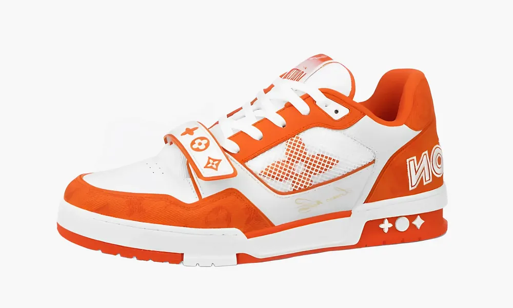 Louis Vuitton Trainer Line Sneaker White Orange