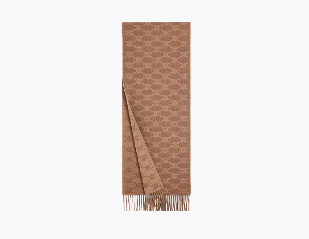 Celine Scarf Monogram Cashmere Light Camel/Beige