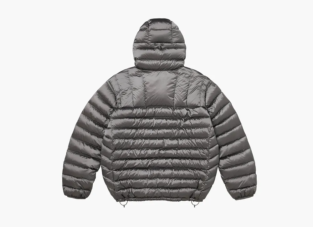 Supreme Micro Down Half Zip Hooded Pullover Silver