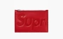 Supreme Leather Zip Card Holder Red 