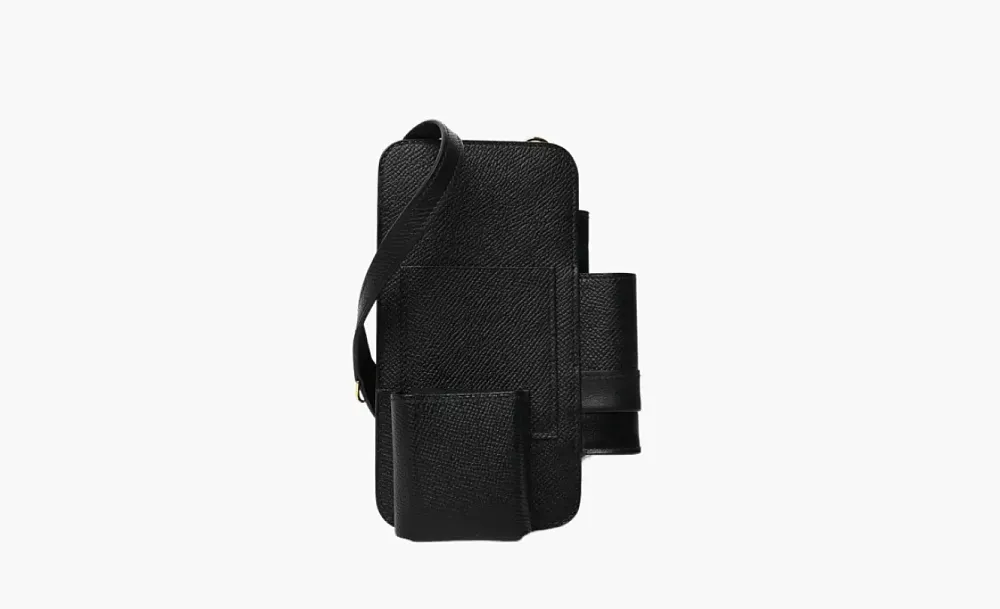 Hermes Epsom Swift With Box Calfskin Cell Phone Pouch Black