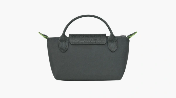 Longchamp Le Pliage Green Handle Pouch Graphite 