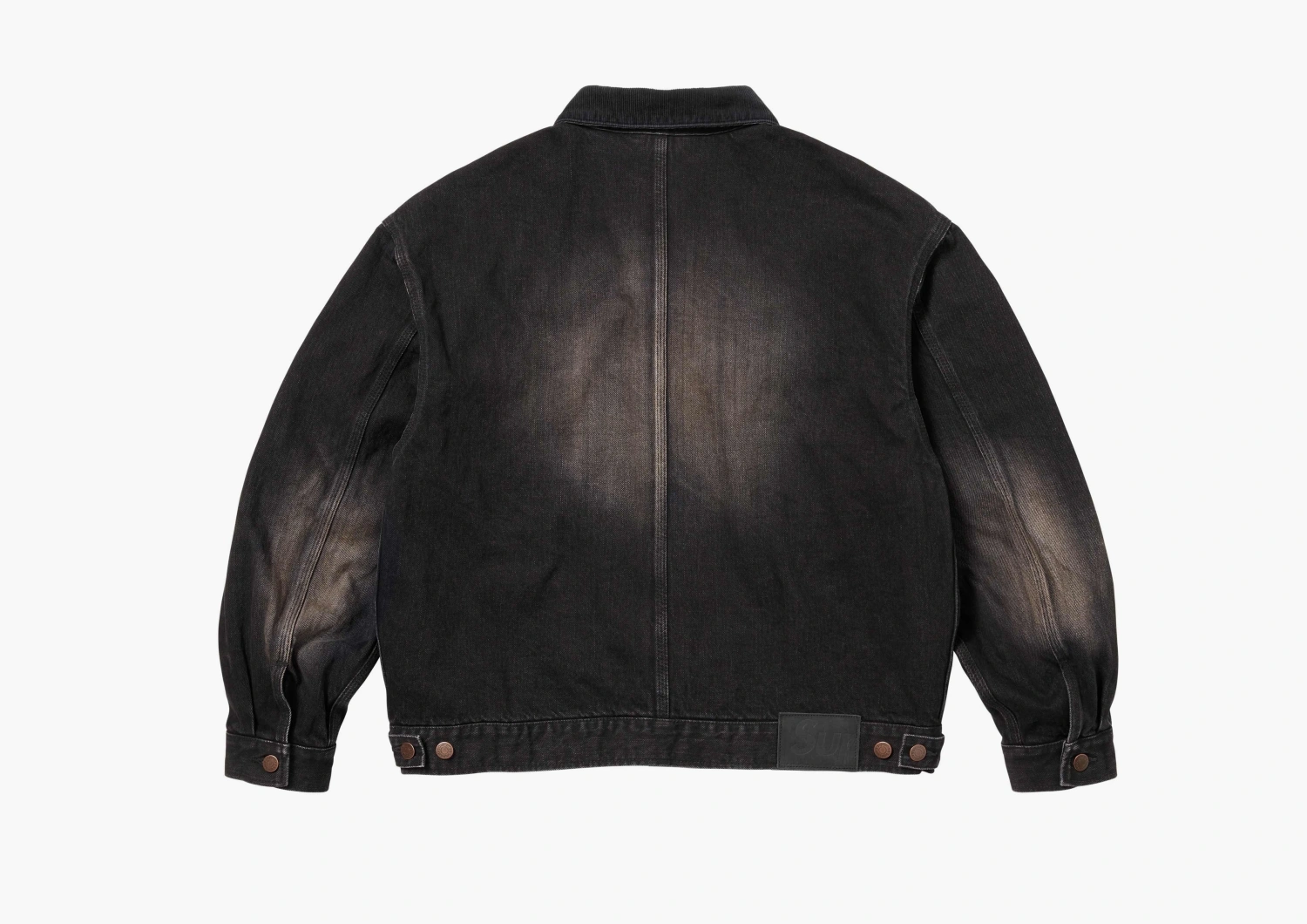 Supreme Distressed Selvedge Trucker Jacket Washed Black  Supreme Distressed Selvedge Trucker Jacket Washed Black