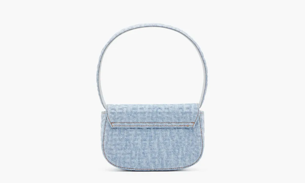 Diesel 1DR Shoulder Bag Monogram Denim Light Blue