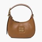 Miu Miu Wander Leather Mini Hobo Bag Caramel