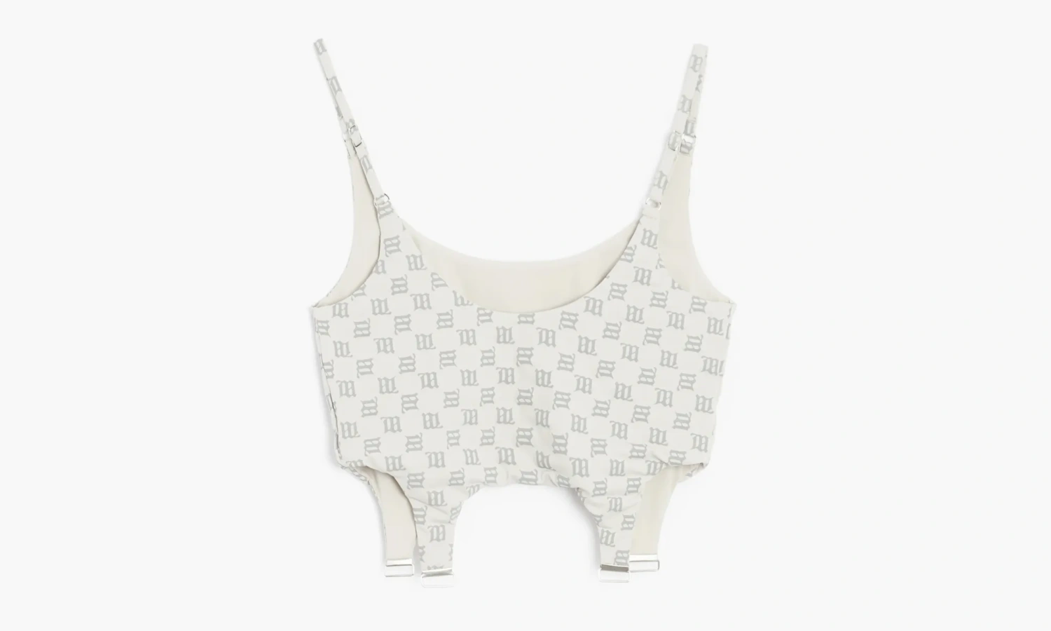 Misbhv Lingerie Monogram Reflective Spaghetti Top Grey 
