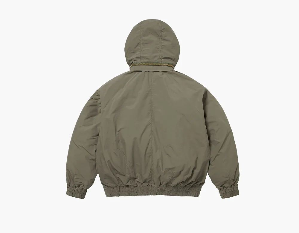 Supreme Leather Collar Utility Jacket Olive