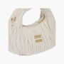 Miu Miu Wander matelassé nappa leather hobo mini-bag "White" 