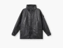 Stone Island Light Leather Organza Hooded Jacket with Waterproof Details Charcoal Grey 