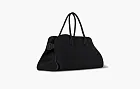 The Row EW Margaux Calfskin Leather Bag Black