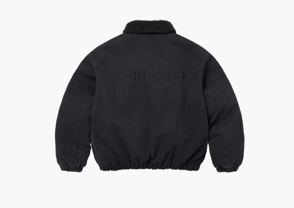Supreme Faux Shearling Lined Bomber Jacket Black 