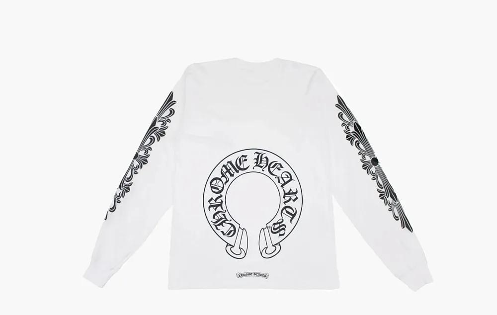 Chrome Hearts Floral Horseshoe L/S T-shirt White