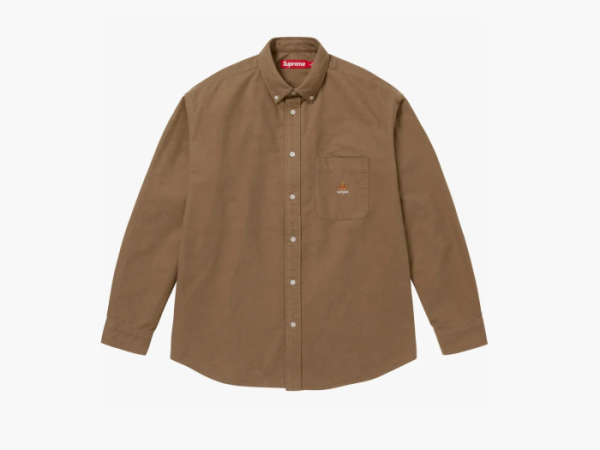 Supreme Loose Fit Flannel Oxford Shirt Light Brown 