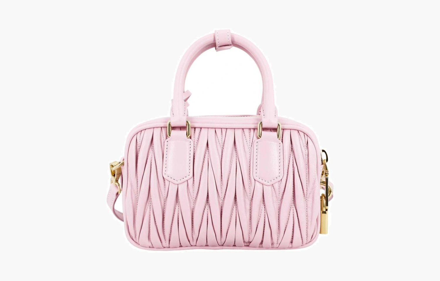 Miu Miu Matelassé Nappa Leather Top-handle Bag "Pink" 