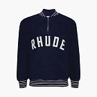 RHUDE Quarter Zip Varsity Jacket Midnight Blue