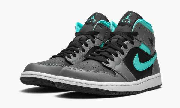 Air Jordan 1 Mid GS Grey Aqua 